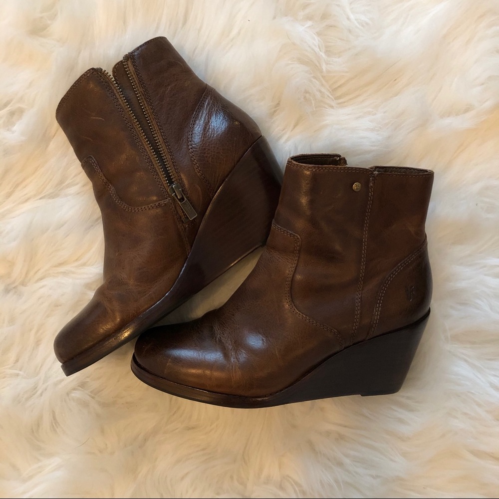 Frye wedge booties
